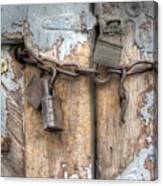 Lock Chain Rust Door Handle Barn Rustic Canvas Print