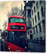 London Bus, Trafalgar Square Canvas Print