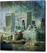 London Skyline Key Of Blue Canvas Print