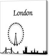 London Skyline Outline Canvas Print