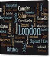 London Text Map Canvas Print