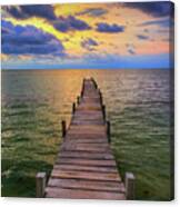 Short Walk On A Long Pier Canvas Print