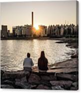Looking At Sunset - Helsinki, Finland - Color Street Photography Canvas Print