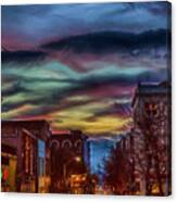 Looking Down The Avenue At Sunset Canvas Print