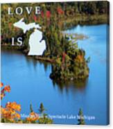 Love Is Michigan Spectacle Lake Brimley -1829 Canvas Print