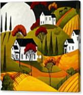Love Of Autumn - Folk Art Landscape Canvas Print