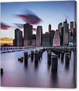 Lower Manhattan Purple Sunset Canvas Print