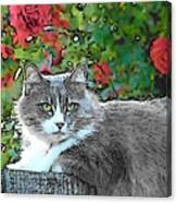 Lu With Roses Canvas Print