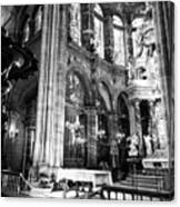 Lugo Cathedral Altar Bw Canvas Print