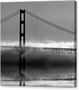Mackinac Bridge In Fog Canvas Print