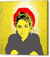 Madonna On Yellow Canvas Print