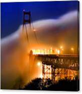Magical Golden Gate Bridge In The Moonlight Canvas Print