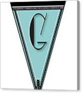 Pennant Deco Blues Banner Initial Letter G Canvas Print