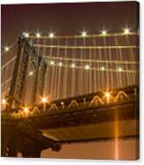 Manhattan Bridge At Night 1 Canvas Print