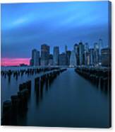 Manhattan Skyline At Sunset - New York, Usa - Travel Photography Canvas Print