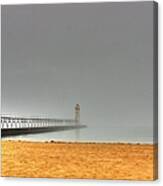 Manistee Light And Fog Canvas Print