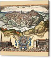 Map Of Toledo 1566 Canvas Print