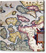 Map Of Zeeland Canvas Print