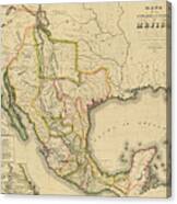 Mapa De Los Estados Unidos De Mejico 1828 Canvas Print