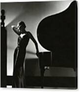 Margaret Horan Posing Beside A Piano Canvas Print