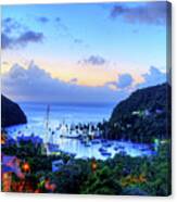Marigot Bay Sunset Saint Lucia Caribbean Canvas Print