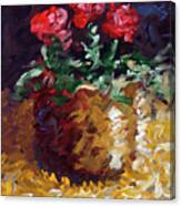 Mark Webster - Abstract Electric Roses Acrylic Still Life Painting Canvas Print