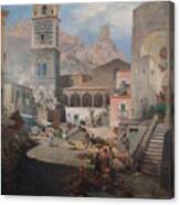 Market Square In Amalfi Canvas Print