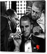 Martin Malcolm Barack And The Red Rose Canvas Print