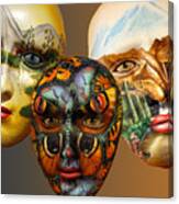 Masks On The Wall Canvas Print
