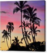 Maui Palm Tree Silhouettes Canvas Print