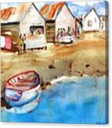 Mauricio's Village - Beach Huts Canvas Print