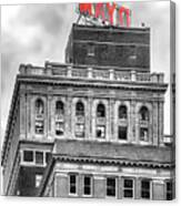 Mayo Hotel Black And White Impression Red Sign Canvas Print