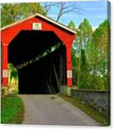 Md Covered Bridges - Foxcatcher Farms Covered Bridge Over Big Elk Creek No. 2a - Cecil County Canvas Print