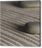 Meditation Stones On Waves Of Sand Color Canvas Print
