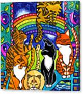 Meet Me At The Rainbow Bridge - Cat Painting Canvas Print