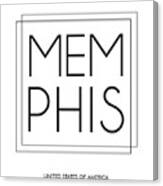 Memphis, United States Of America - City Name Typography - Minimalist City Posters #1 Canvas Print