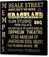 Memphis Tennessee Famous Landmarks Canvas Print