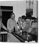 Men Drinking Beer At The Bar Canvas Print