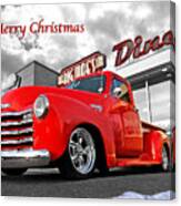 Merry Christmas Chevy Pickup Canvas Print