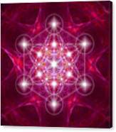 Metatron Cube With Flower Canvas Print