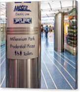 Metra Electric Line Column Sign Canvas Print