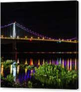 Mid - Hudson Bridge At Night Canvas Print