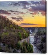 Middle Falls Sunset Canvas Print