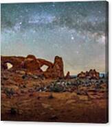 Milky Way At Arches Park Canvas Print