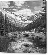 Mills Lake Black And White Canvas Print