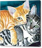 Milo And Tigger - Cute Kitty Painting Canvas Print
