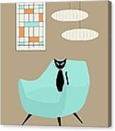 Mini Abstract With Blue Chair Canvas Print