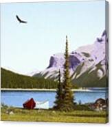 Minnewanka Lake And Mount Inglismaldie Canvas Print