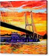 Mississippi River Bridge Greenville Ms Canvas Print