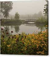 Misty Pond Bridge Reflection #2 Canvas Print
